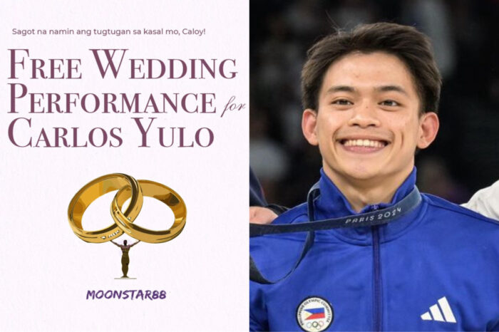 Moonstar88 offers free wedding performance to Carlos Yulo