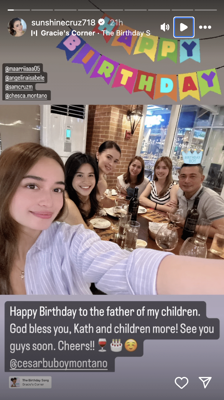 Sunshine Cruz, daughters send birthday love to Cesar Montano