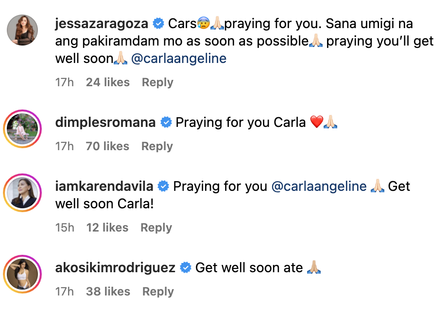 Carla Abellana hospitalized, prays for healing