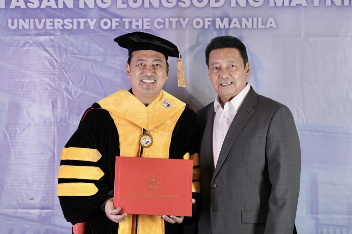 Mark Lapid poses for a photo with his father, Sen. Lito Lapid. Image from his office.