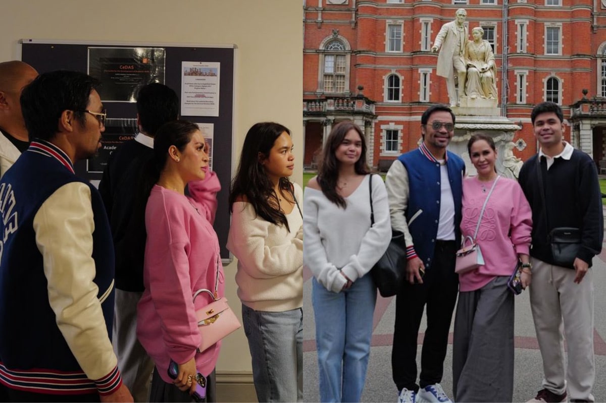 Mary Pacquiao attends first day of school in London; Manny, Jinkee, Michael join school tour