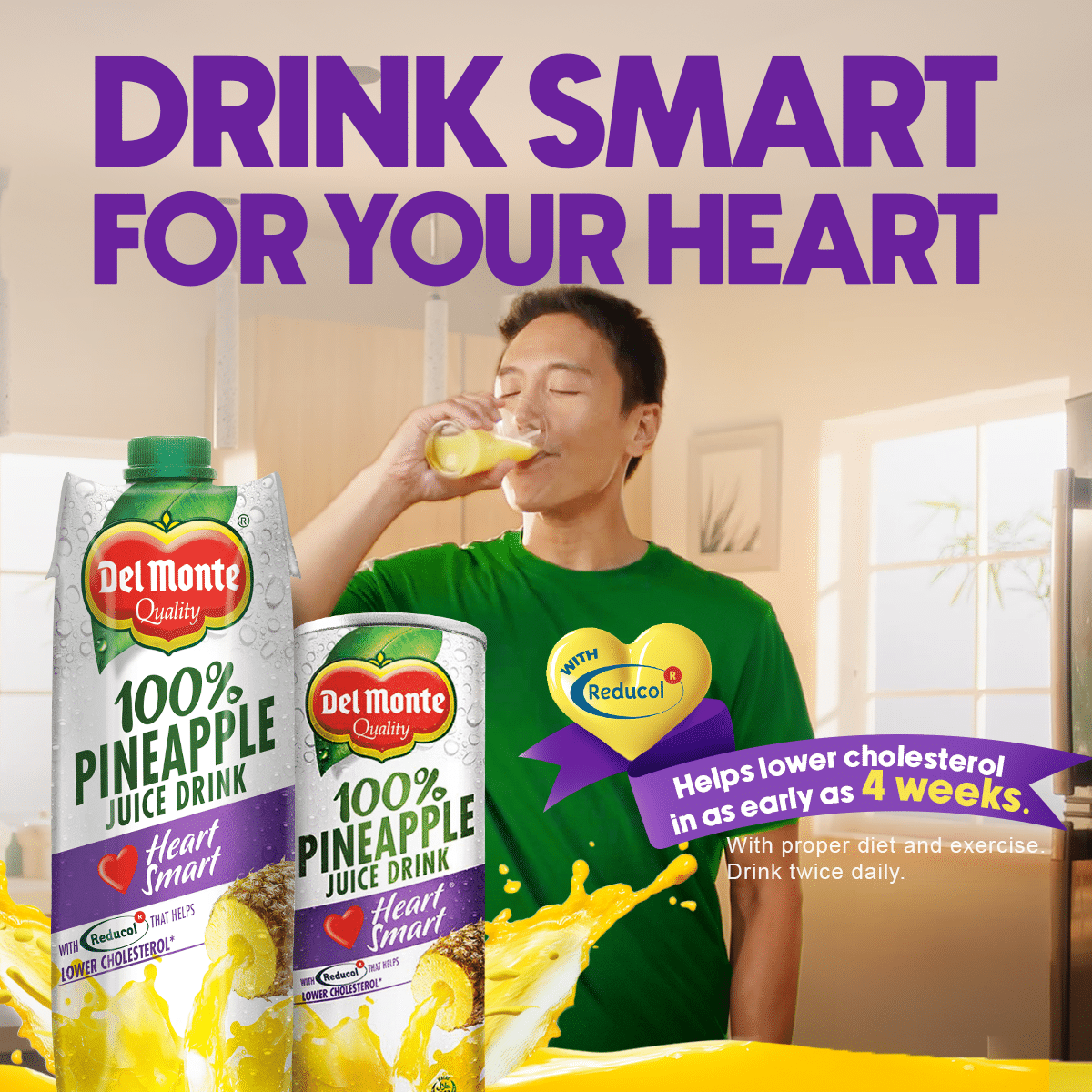 Del Monte 100% Pineapple Juice Heart Smart cholesterol