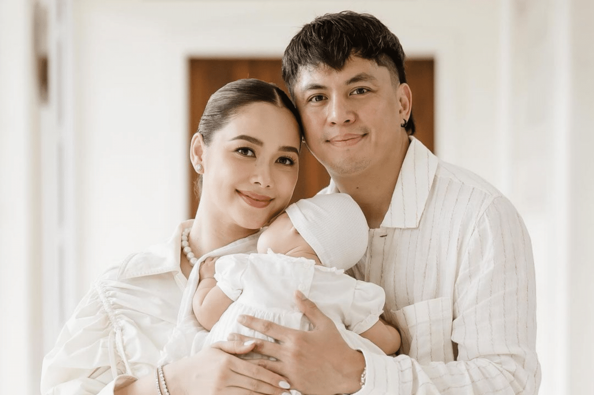 Maja Salvador and her husband Rambo Nuñez during the baptismal ceremony of their daughter Maria. Image: Instagram/@maja