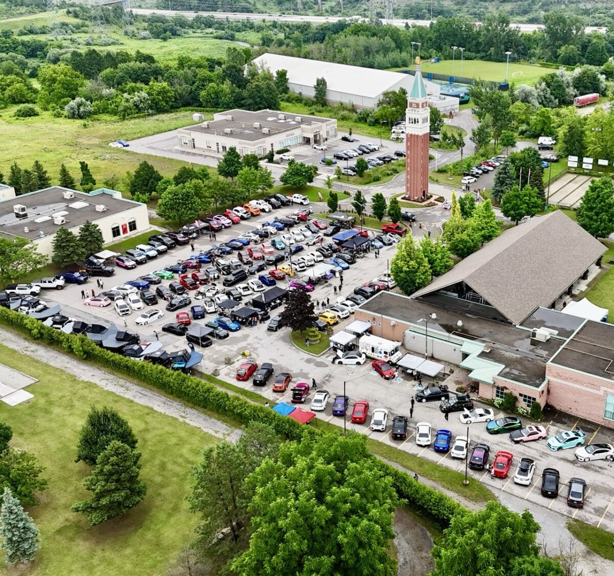 Aerial view of the Toronto opener on June 29, 2024, kicking off the Bumper to Bumper Car Show's global expansion.