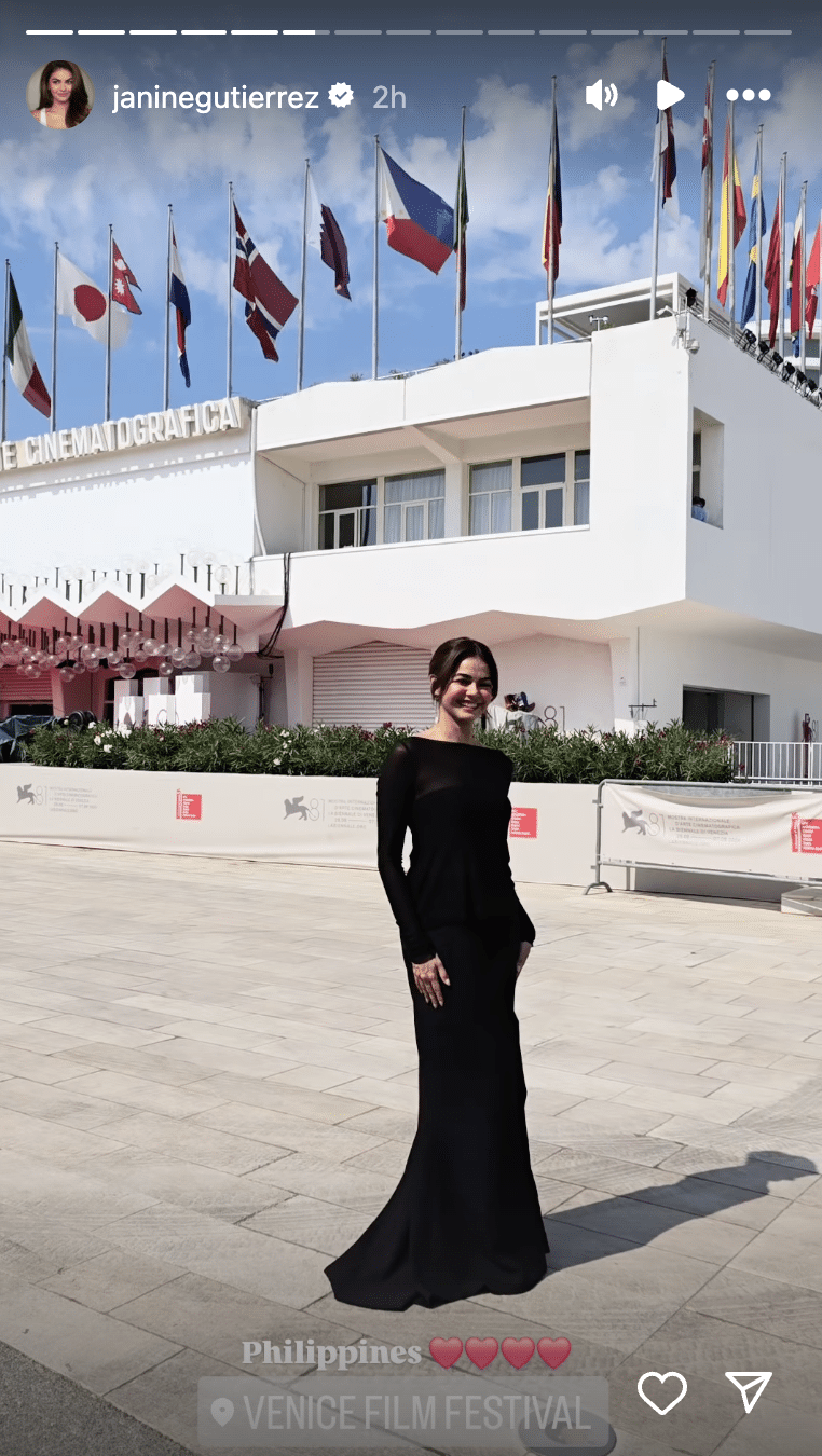 Janine Gutierrez walks the red carpet at Venice Film Festival