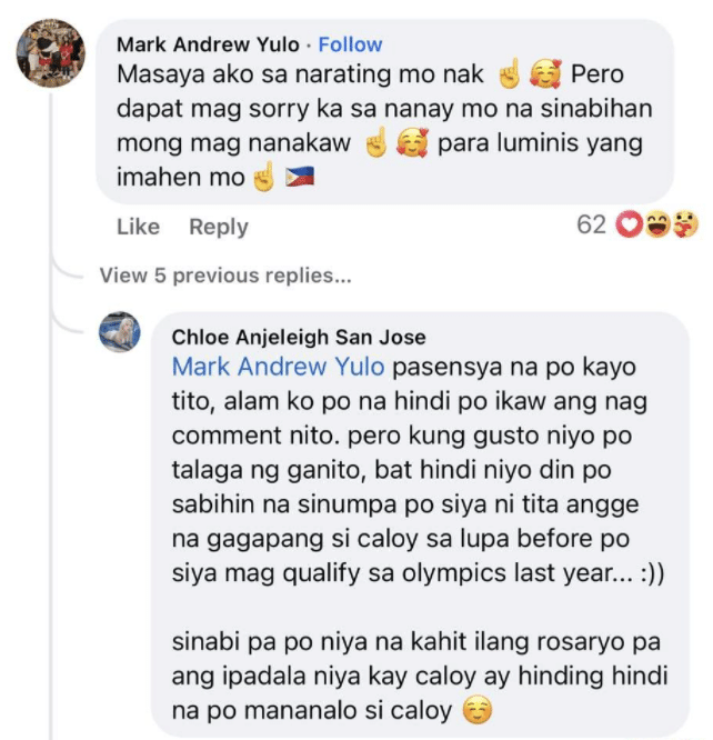 Carlos Yulo's dad says son should apologize for calling mom a thief; Chloe San Jose responds