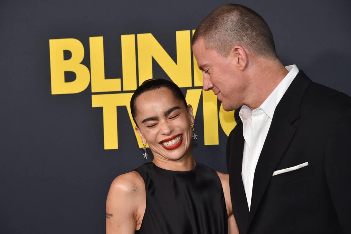 US actor Channing Tatum (R) and US actress Zoe Kravitz