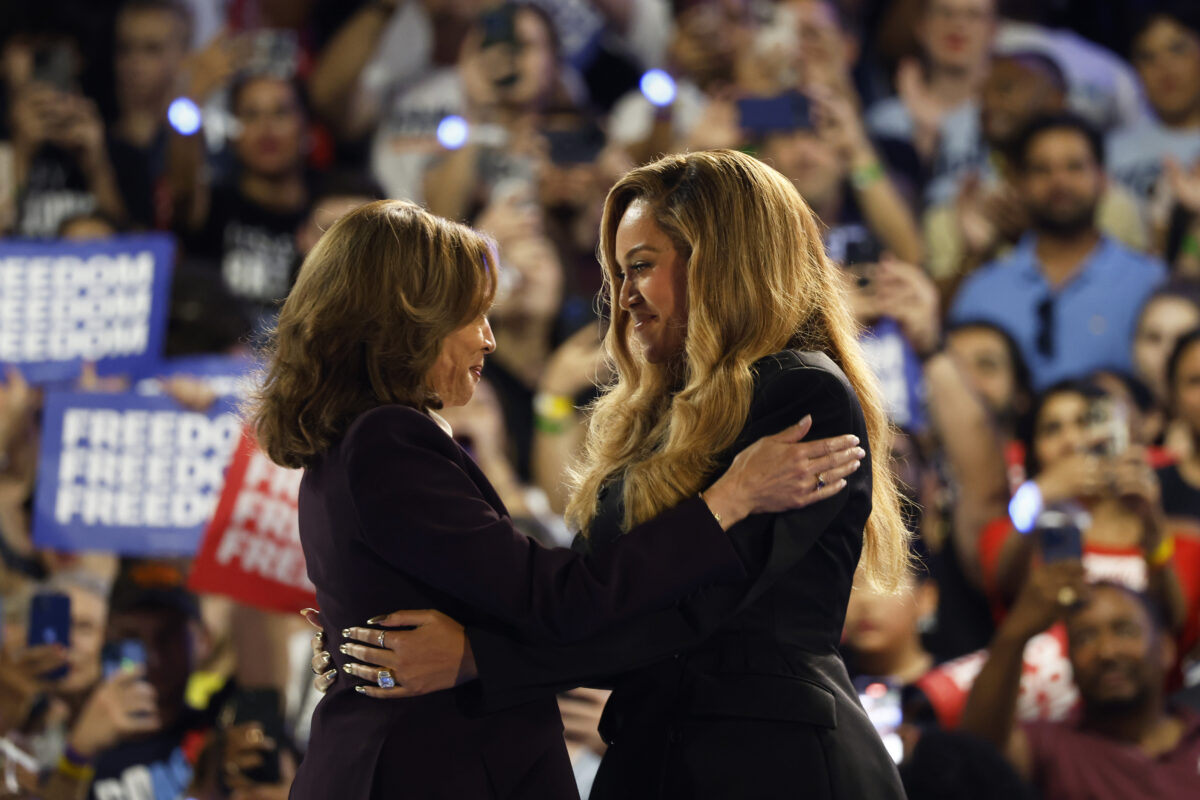 Beyonce, right, and Democratic presidential nominee Vice President Kamala Harris