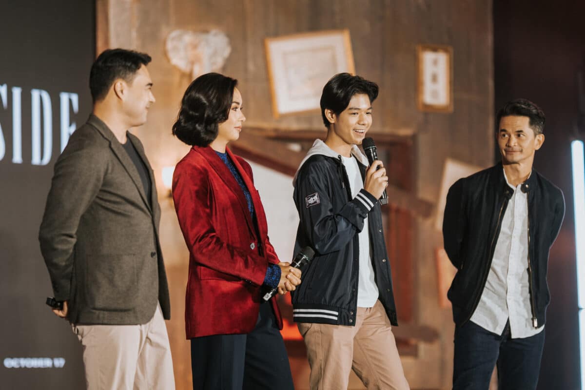 (From left) Sid Lucero, Beauty Gonzalez, Marco Masa, and filmmaker Carlo Ledesma during a dialogue for the film "Outside." Image: Courtesy of Netflix