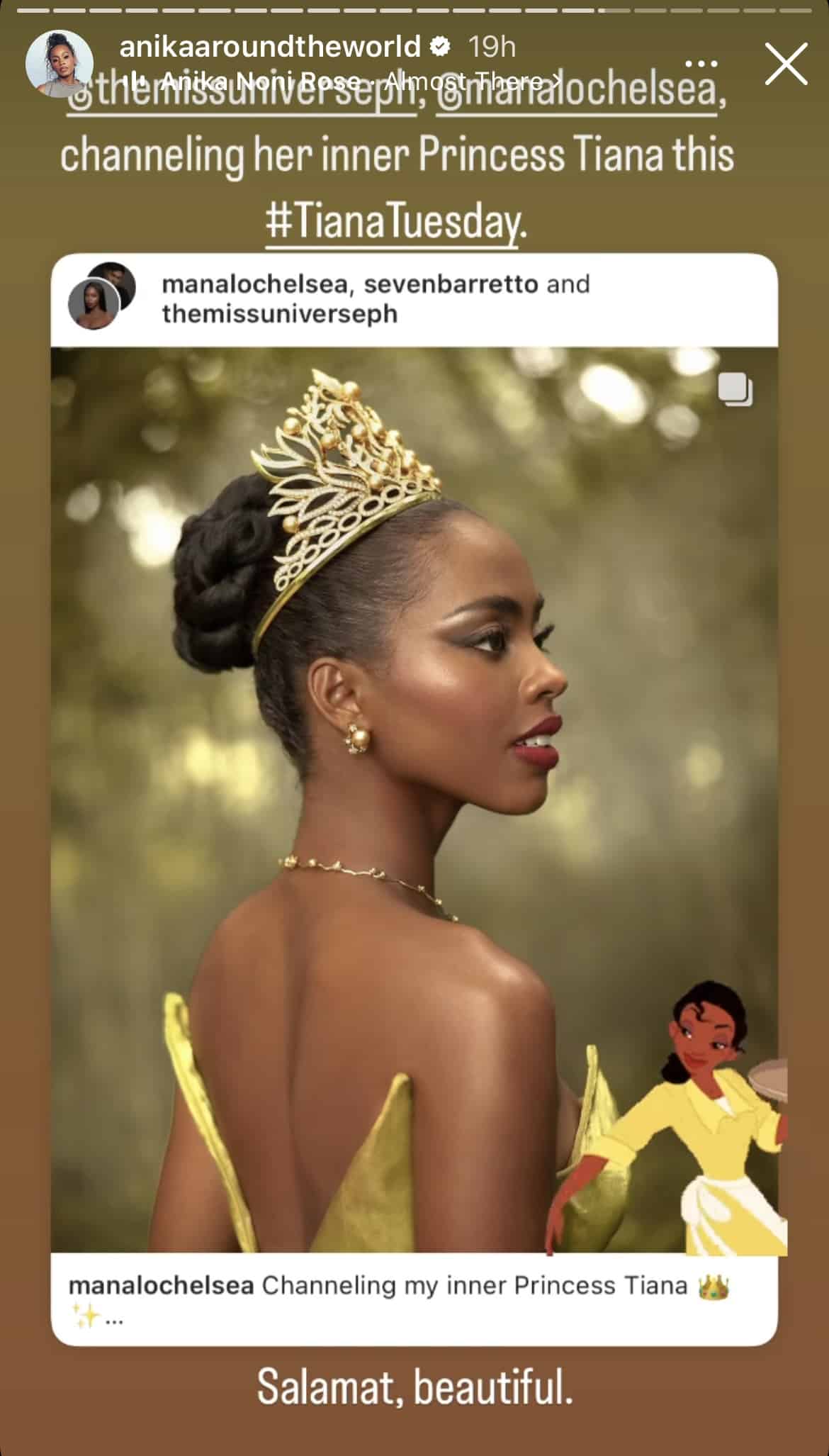 Anika Noni Rose gushes over Chelsea Manalo’s Princess Tiana look