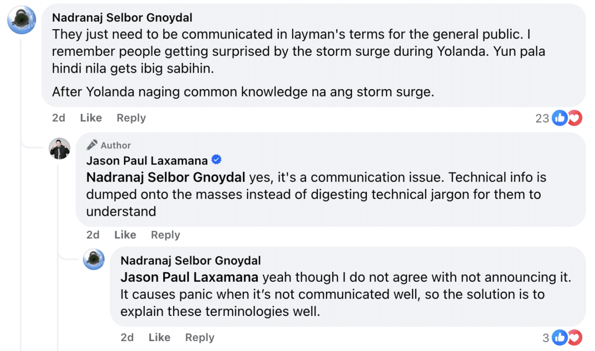 Jason Paul Laxamana argues 'typhoon entering PAR shouldn’t be announced as news'