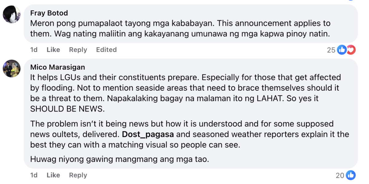 Sinabi ni Jason Paul Laxamana na 'hindi dapat ibalita ang bagyong papasok sa PAR'