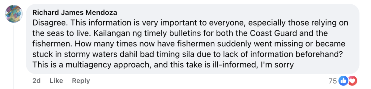 Jason Paul Laxamana argues 'typhoon entering PAR shouldn’t be announced as news'