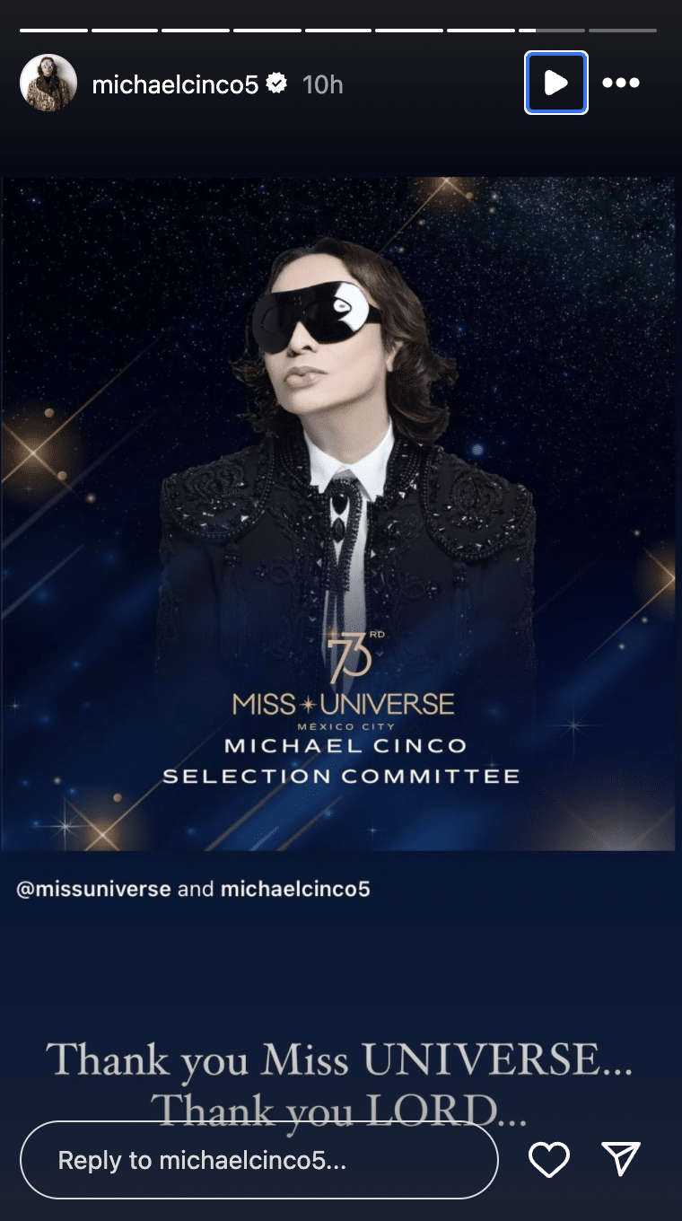 Michael Cinco 'humbled, honored' to join Miss Universe 2024 selection committee