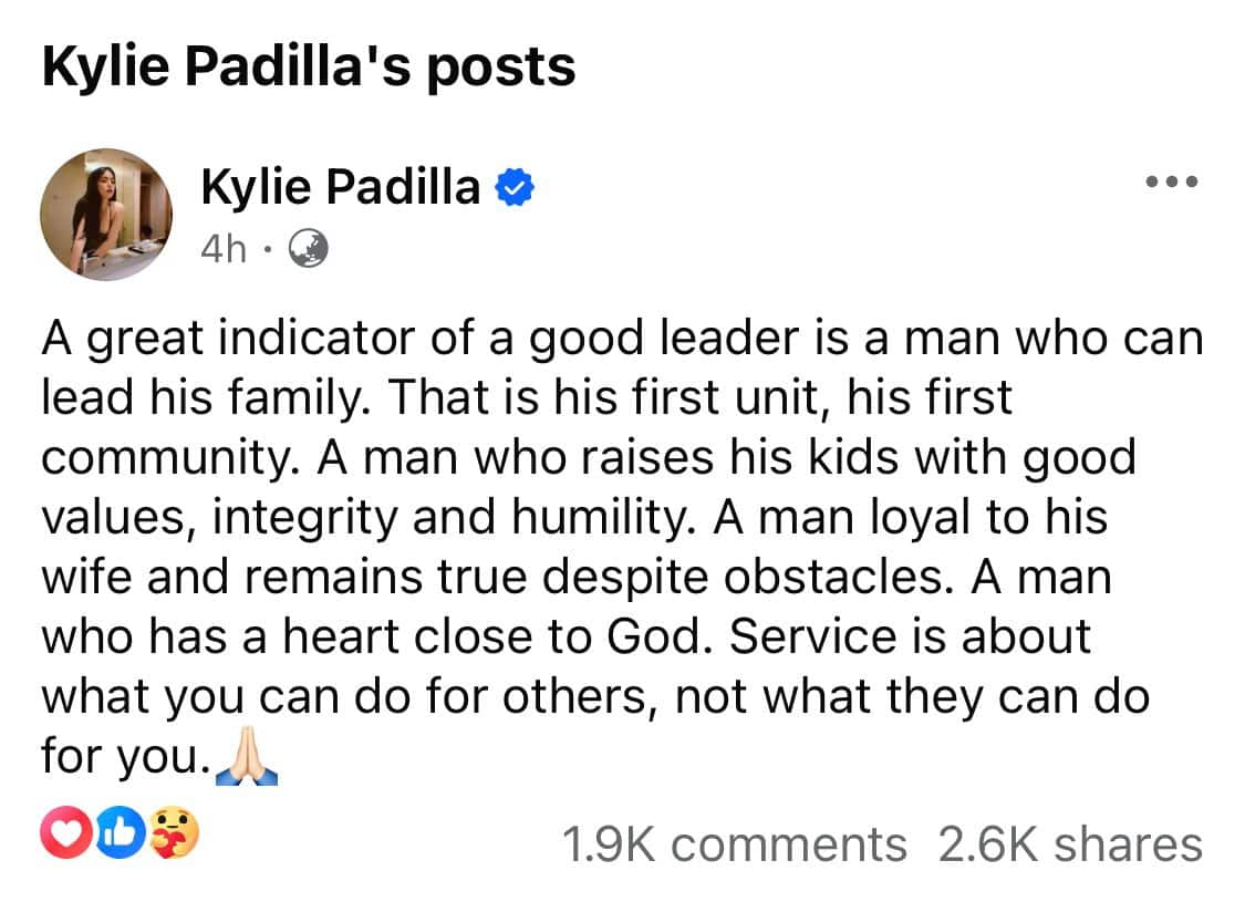 Facebook/Kylie Padilla