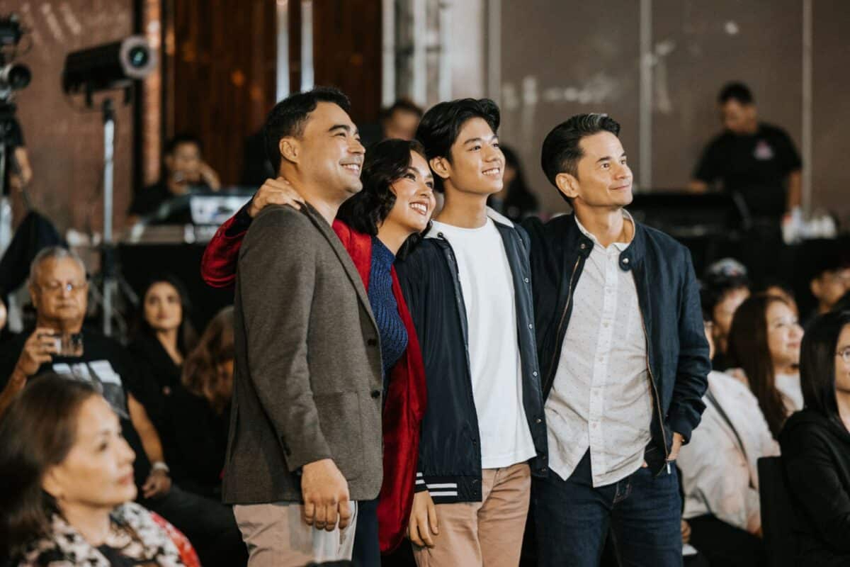 (From left) Sid Lucero, Beauty Gonzalez, Marco Masa, and filmmaker Carlo Ledesma pose for photos during a dialogue for "Outside." Image: Courtesy of Netflix