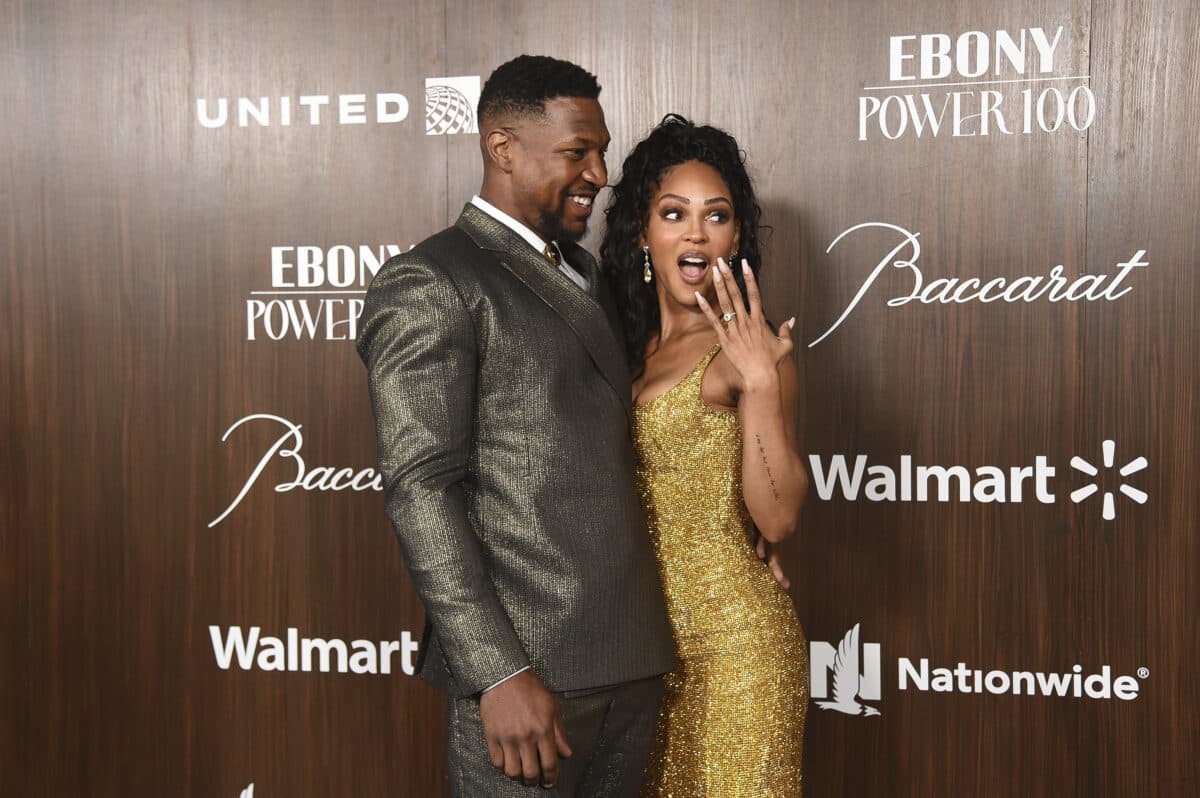 Actors Jonathan Majors and Meagan Good are engaged