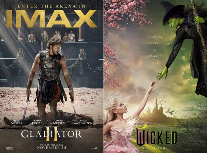 'Wicked' and 'Gladiator II' collide in theaters