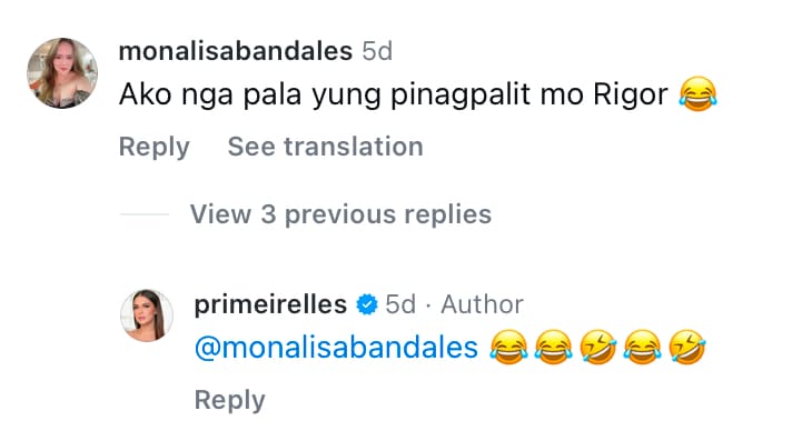 Priscilla Meirelles laughs off 'pinagpalit ni Rigor' remark