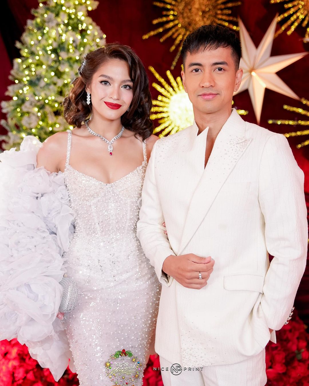 Jane Oineza and RK Bagatsing during Star Magic's Christmas event. Image: Courtesy of Nice Print Photography