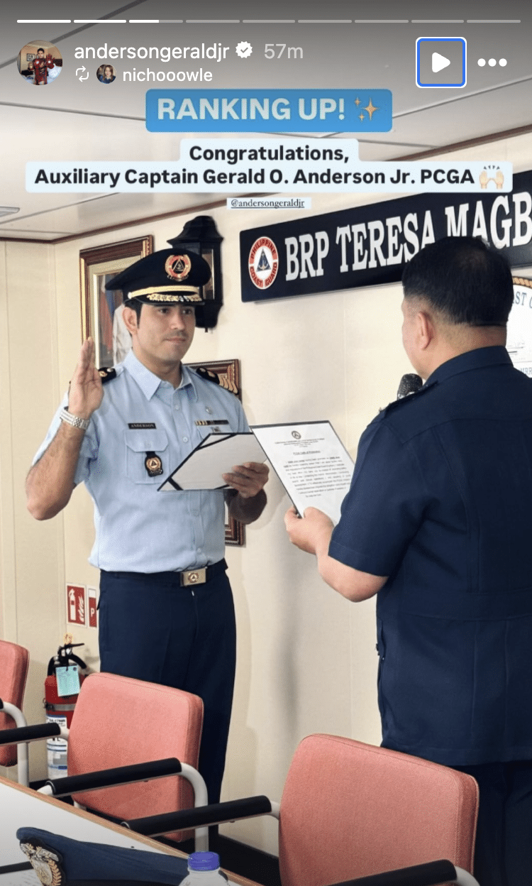 Gerald Anderson now a PCG auxiliary captain