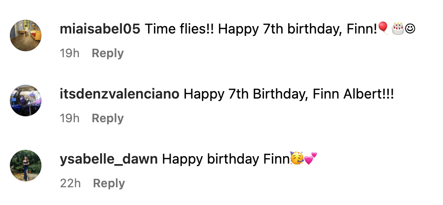 7th birthday- Instagram comments