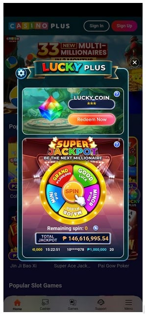 casino plus super jackpot