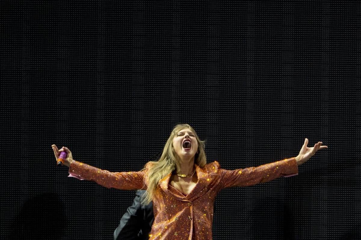 Taylor Swift performs on stage during "The Eras Tour" at the Hard Rock stadium in Miami Gardens, Florida, Oct. 18, 2024. Image: Chandan Khanna/AFP