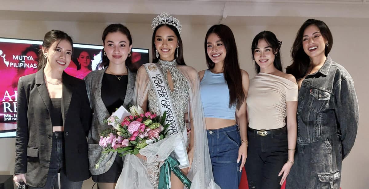 Mutya ng Pilipinas queens (from left) Justine Teng, Iona Gibbs, Alyssa Redondo, Xena Ramos, Megan Campbell, and Shannon Robinson