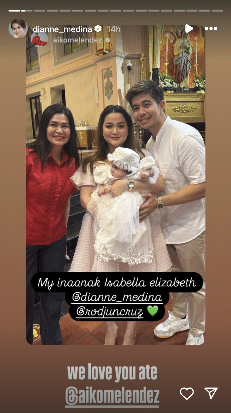 Dianne Medina, Rodjun Cruz get daughter baptized