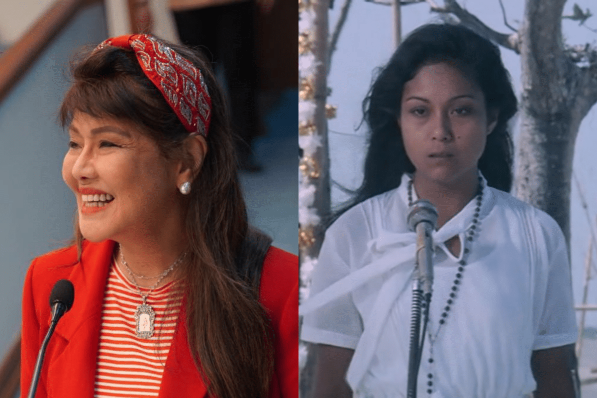 Sen. Imee Marcos recalls Nora Aunor’s professionalism, work ethic in ‘Himala’. Images: Facebook/Senator Imee R. Marcos, Courtesy of Experimental Cinema of the Philippines