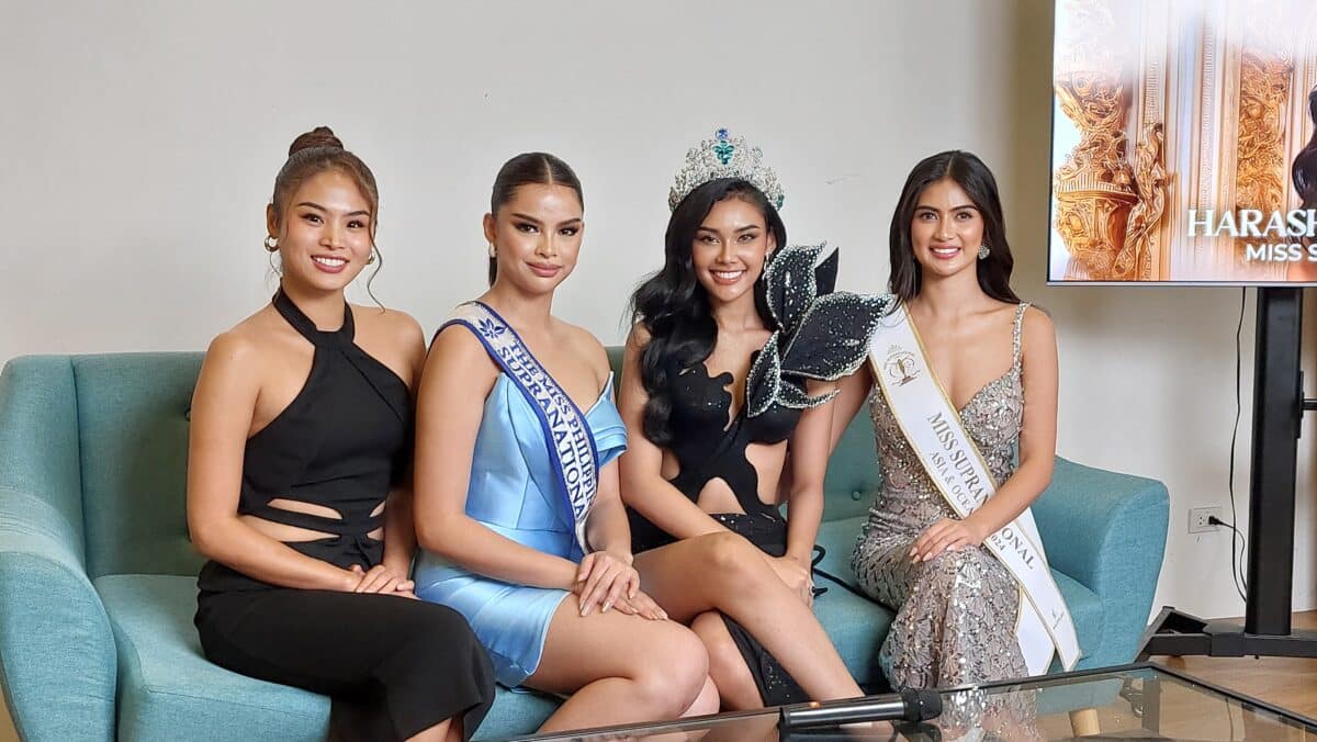 Miss Supranational Harashta Haifa Zahra (second from right) with (from left) Miss Supranational Japan 2024 Yuki Sonoda, The Miss Philippines-Supranational 2025 Tarah Valencia, and Miss Supranational Asia & Oceania 2024 Alethea Ambrosio