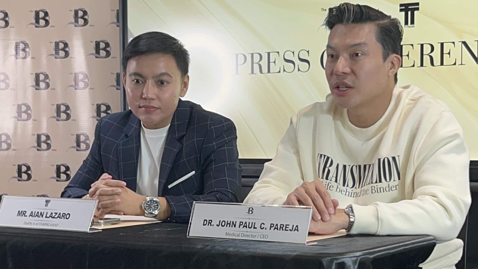 Aian Lazaro and Dr. John Paul Pareja during a media gathering. Image: Hannah Mallorca/INQUIRER.net