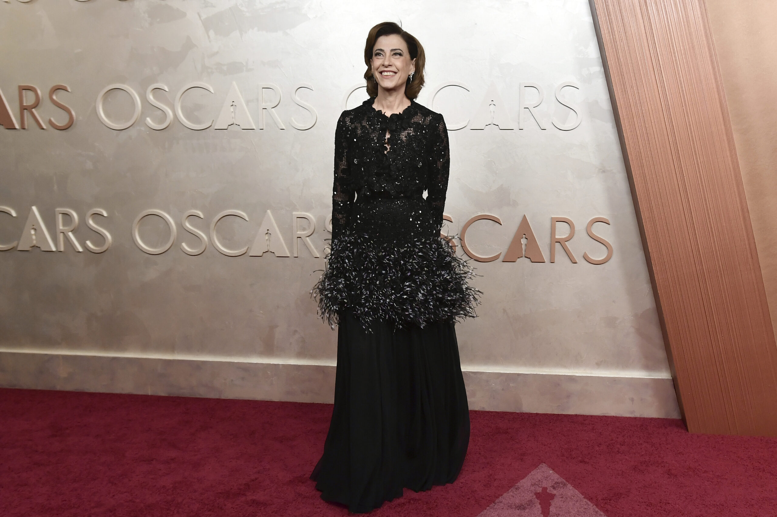 Fernanda Torres arrives at the Oscars on Sunday, March 2, 2025, at the Dolby Theatre in Los Angeles. Image: Richard Shotwell/Invision/AP