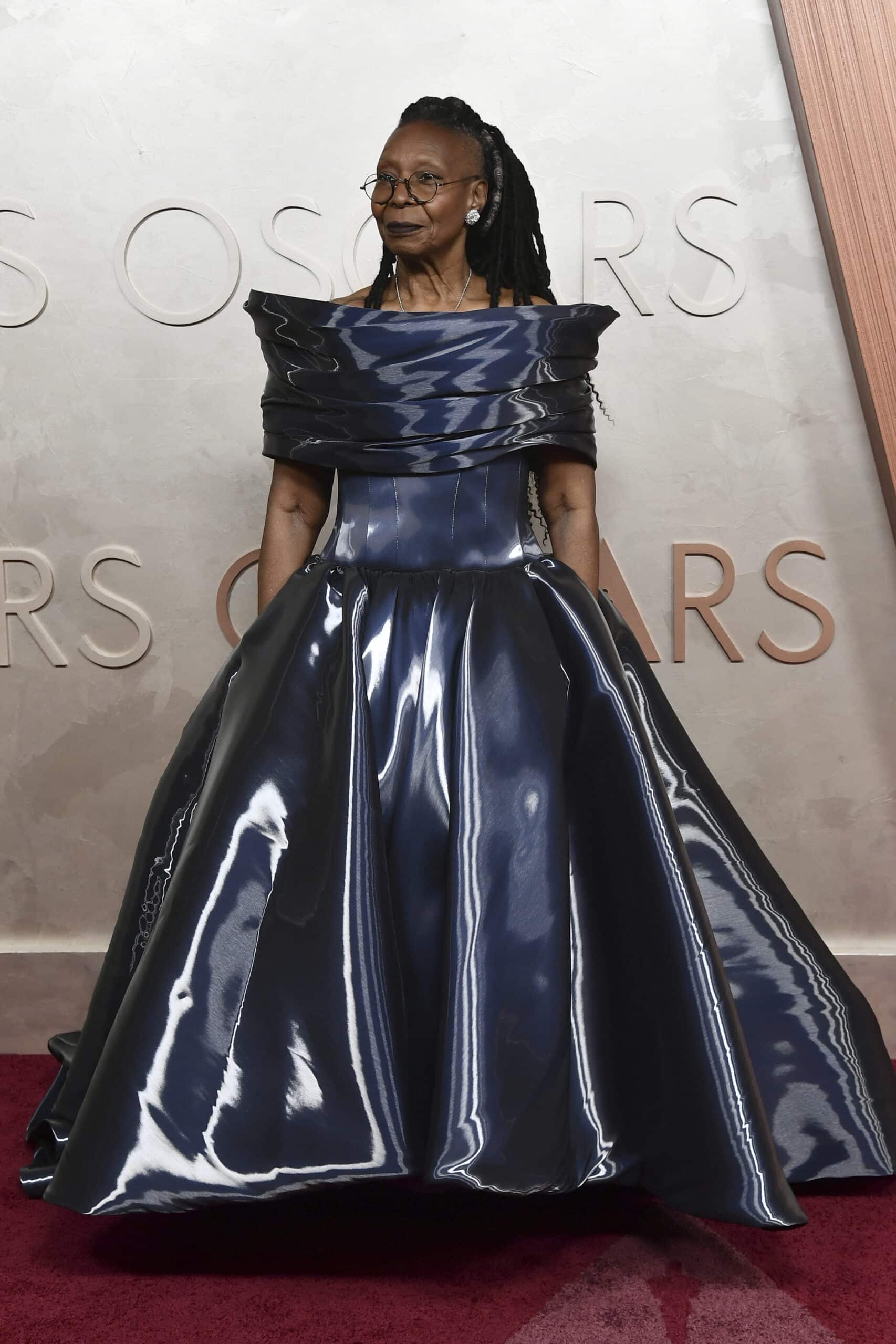 Whoopi Goldberg arrives at the Oscars on Sunday, March 2, 2025, at the Dolby Theatre in Los Angeles. Image: Richard Shotwell/Invision/AP