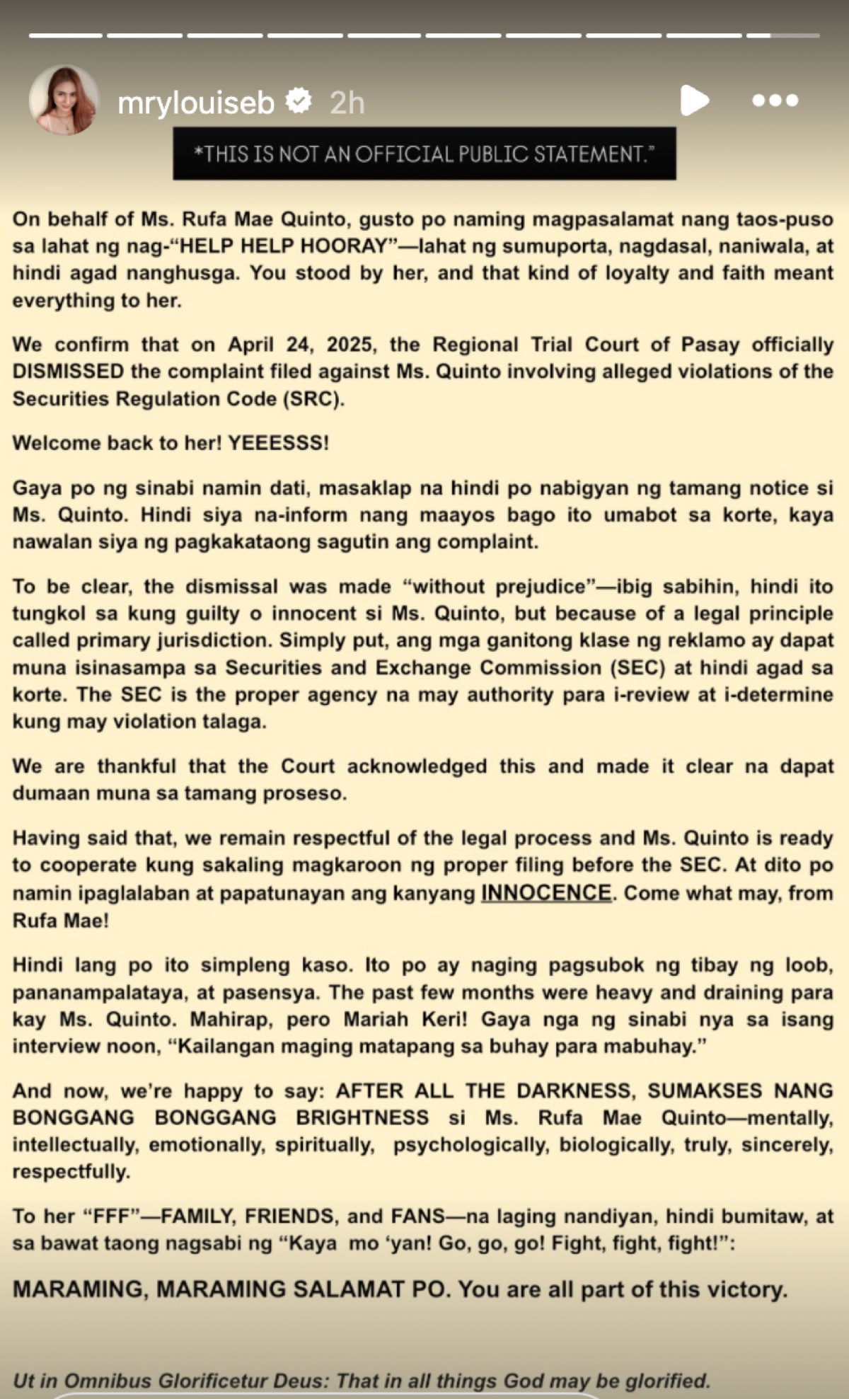 Rufa Mae Quinto feels 'Free as a kite' after rejected SEC complaint