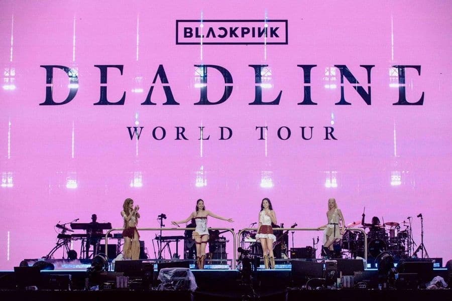 Blackpink performs during his world tour "Deadline" in Goyang Sports Complex in the province of Gyeonggi on Sunday. Image: YG Entertainment via the Korea Herald