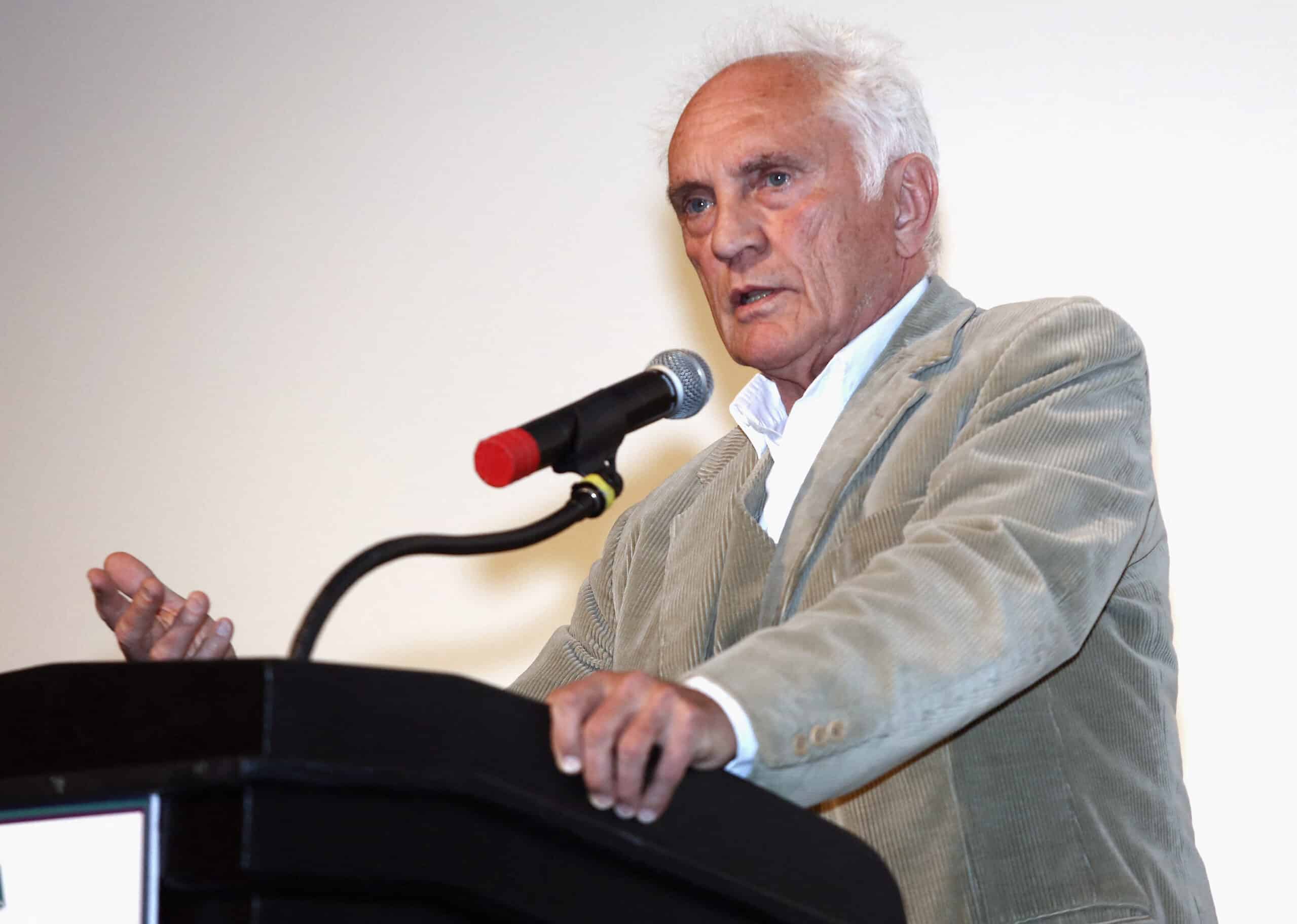 Terence Stamp speaks before the screening of the film "Unfinished Song" during the final night screening at the 24th annual Palm Springs International Film Festival on January 13, 2013 in Palm Springs, California. Image: Robert Benson/Getty Images for Palm Springs International Film Festival/AFP