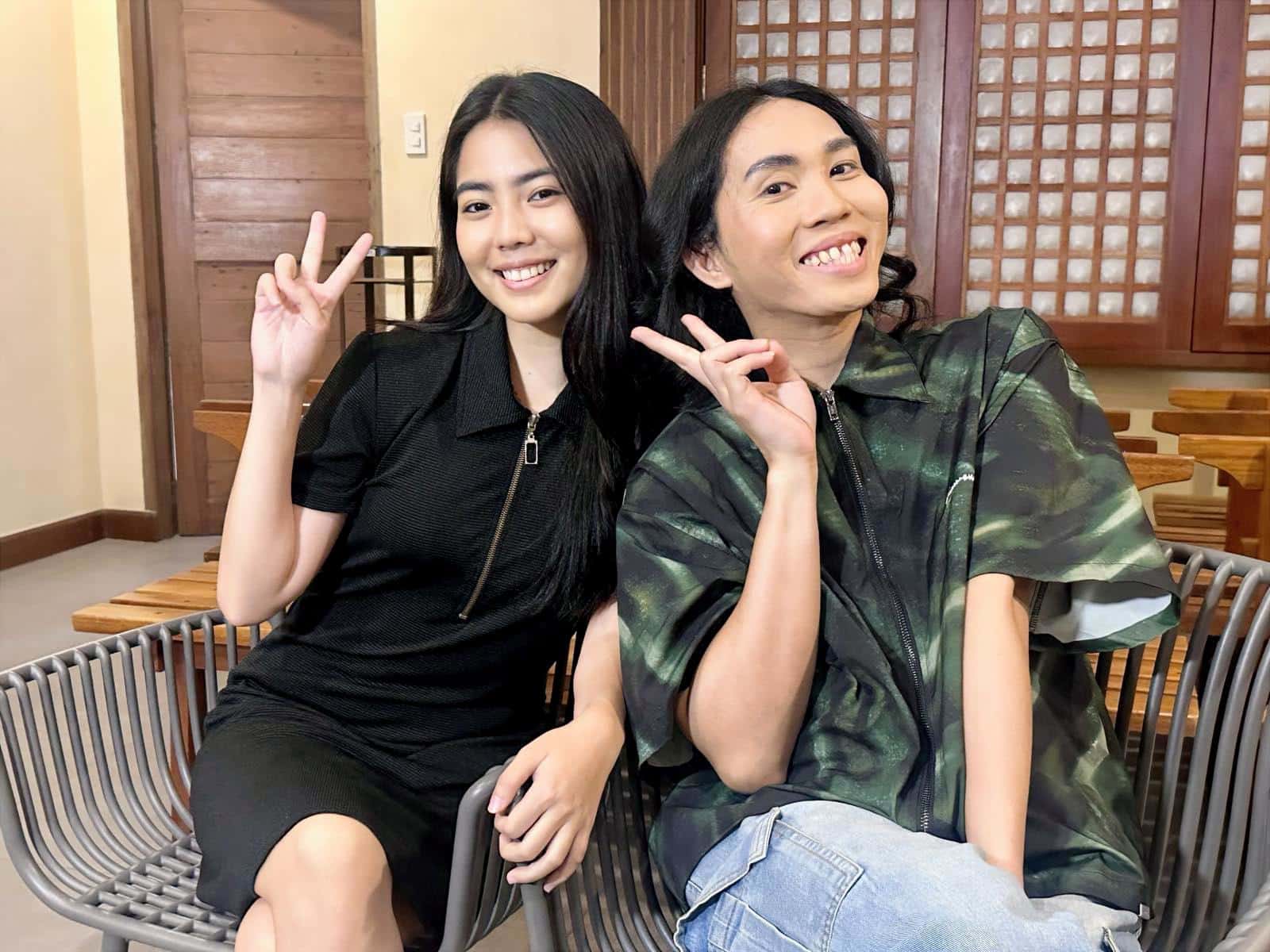 Therese Malvar (Left) plays CJ, the first in her community that ends the university and eventually goes to law studies. Sassa Gurl plays Trish, a transwriter who navigates through the hypermasculin culture of the law study. Image: Marinel Cruz/inquirer.net