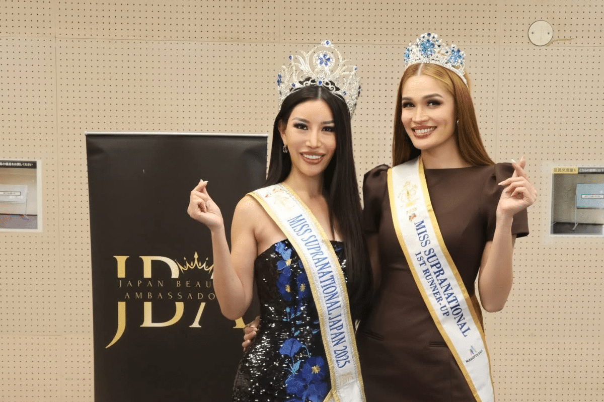 Miss Supranational 2025 runner-up Anna Lakrini speaks at Japan beauty camp