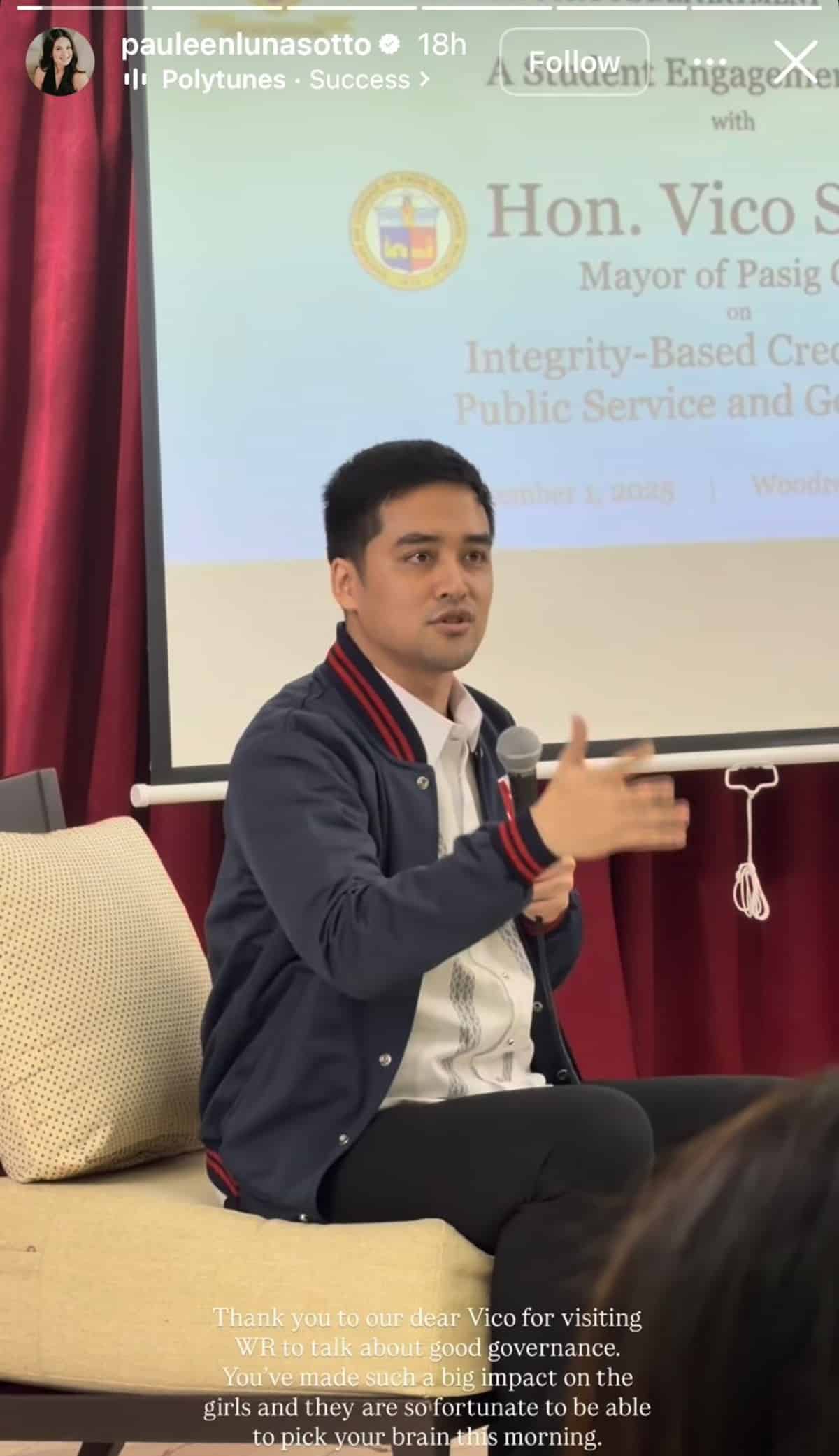 Pauleen Luna thanks Vico Sotto for good governance talk at Tali&rsquo;s school (2)