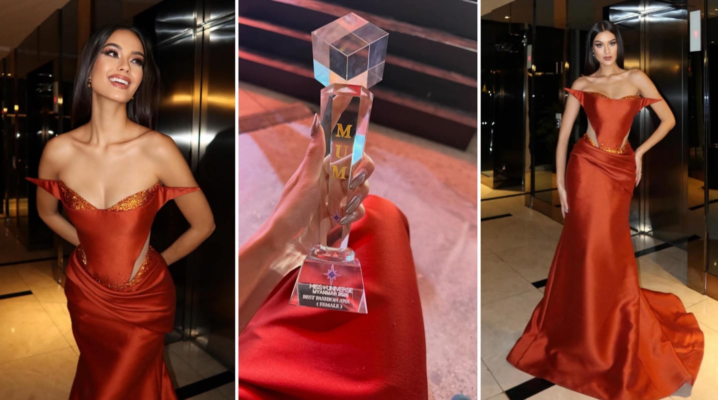 Bea Millan-Windorski gets award at Miss Universe Myanmar pageant