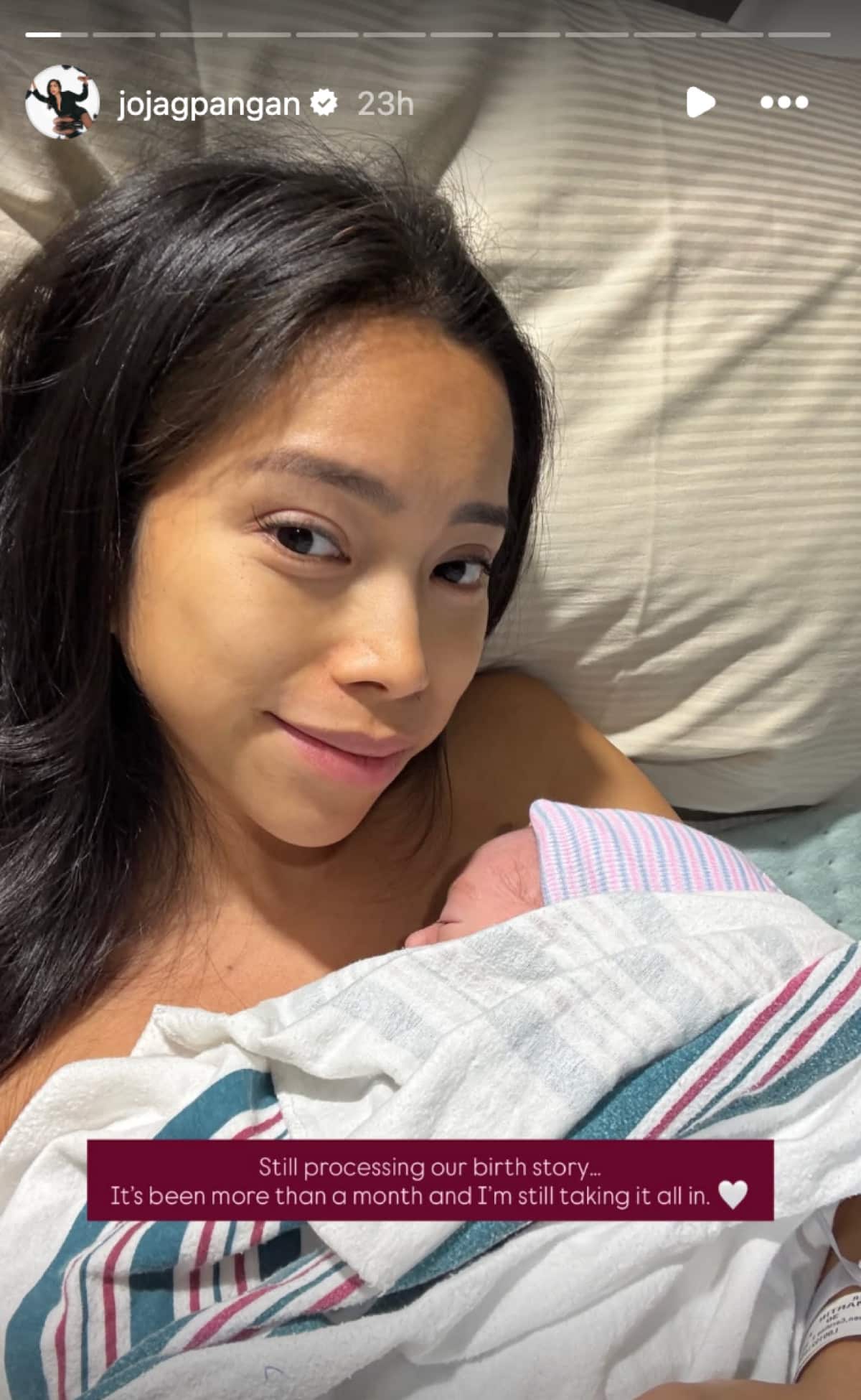 Joj Agpangan gives birth to first child