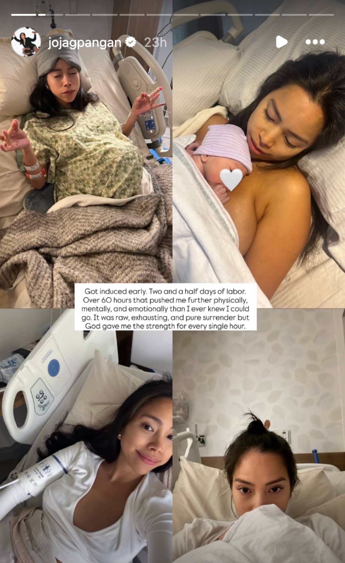 Joj Agpangan gives birth to first child